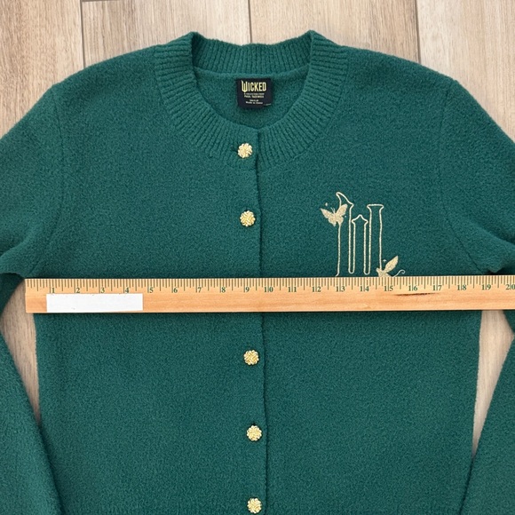 Wicked by Paul Tazewell Emerald Green Gold Button Embroidered Cardigan Small - Picture 5 of 15
